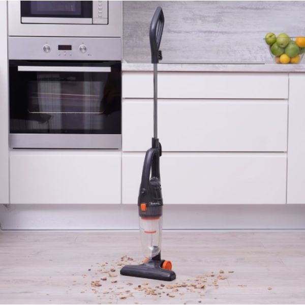 Прахосмукачка вертикална и ръчна 2в1 Rosberg, 600W, 0.8л., Циклон, Без торба, Черен/оранжев